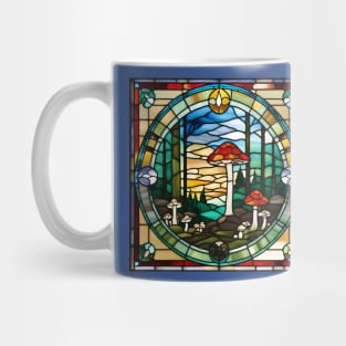 Mushroom Forest at Dusk Stained Glass Mug